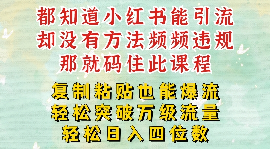 小红书靠复制粘贴一周突破万级流量池干货，以减肥为例，每天稳定引流变现四位数【揭秘】-情久项目网