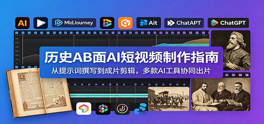 历史AB面AI短视频制作指南：从提示词撰写到成片剪辑，多款AI工具协同出片-情久项目网