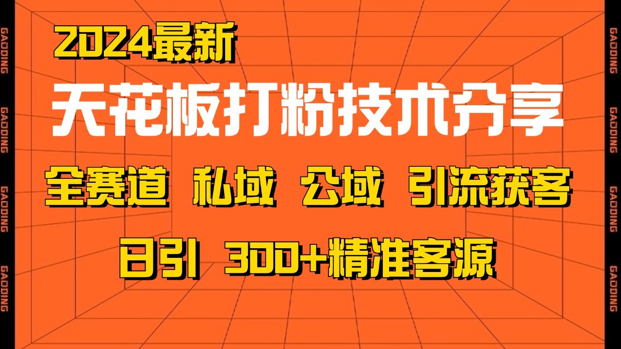 天花板打粉技术分享，野路子玩法 曝光玩法免费矩阵自热技术日引2000+精准客户-情久项目网