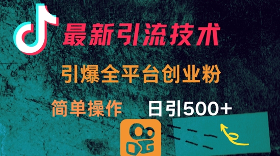 最新引流方法，引爆全平台的一个创业粉，简单操作日引300+-情久项目网