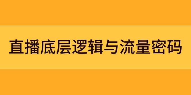 直播底层逻辑与流量密码：定位模型+案例拆解，急速流承接与数据优化全攻略-情久项目网