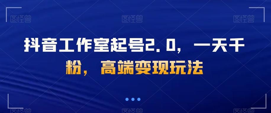 抖音工作室起号2.0，一天千粉，高端变现玩法【揭秘】-情久项目网