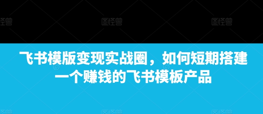 飞书模版变现实战圈，如何短期搭建一个赚钱的飞书模板产品-情久项目网