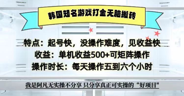全网首发海外知名游戏打金无脑搬砖单机收益500+ 即做！即赚！当天见收益！-情久项目网