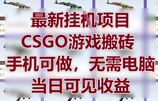 最新挂G项目，CSGO游戏搬砖，手机可做，无需电脑，当日见收益【揭秘】-情久项目网