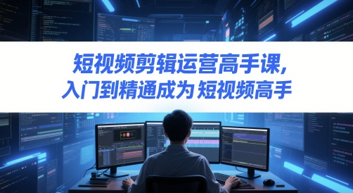短视频剪辑运营高手课，入门到精通成为短视频高手-情久项目网