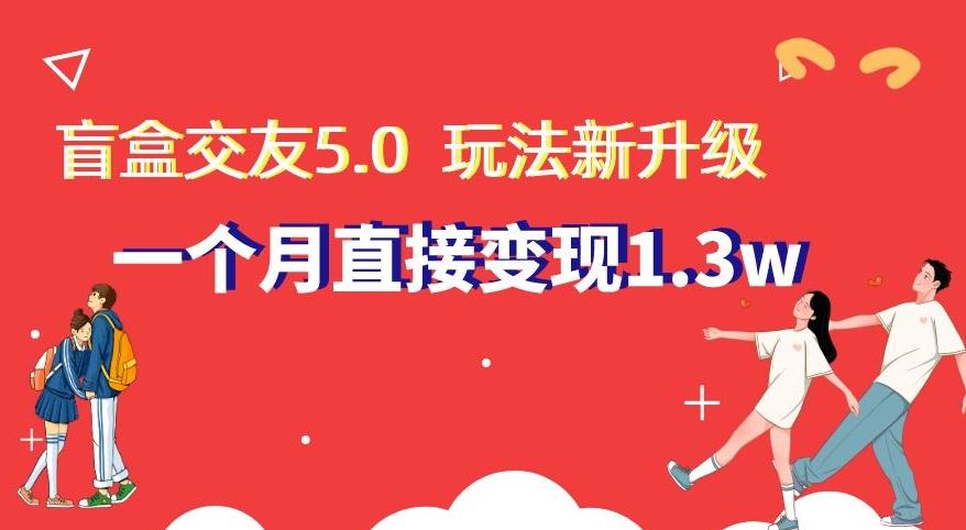 盲盒交友5.0，玩法全新升级，一个月直接变现1.3W，新手小白轻松上手【揭秘】-情久项目网