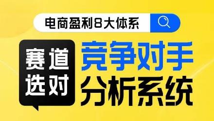 电商盈利8大体系·赛道选对，​竞争对手分析系统线上课-情久项目网