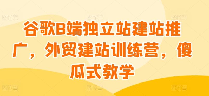 谷歌B端独立站建站推广，外贸建站训练营，傻瓜式教学-情久项目网