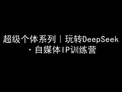 超级个体系列，玩转DeepSeek·自媒体IP训练营，deepseek教程-情久项目网
