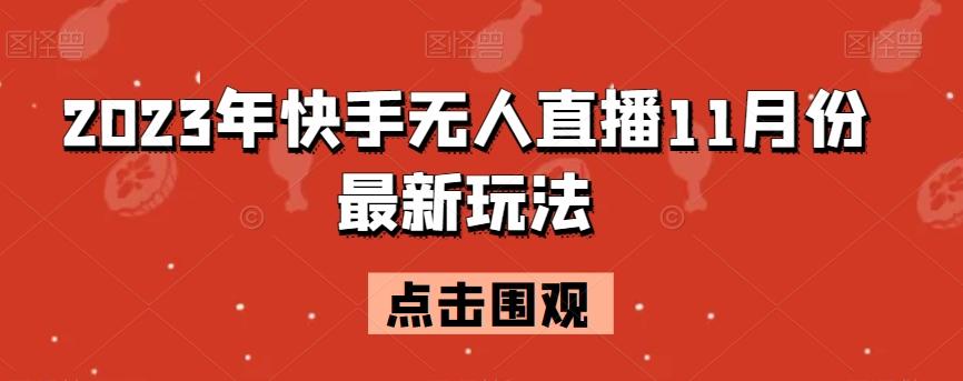 2023年快手无人直播11月份最新玩法-情久项目网